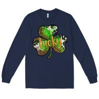 Navy st. patricks day lucky shamrock Long Sleeve Tee - BarkalooDesign