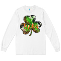 White st. patricks day lucky shamrock Long Sleeve Tee - BarkalooDesign