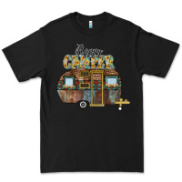 Black Happy Camper Premium Tee - CowhideDigitalArt