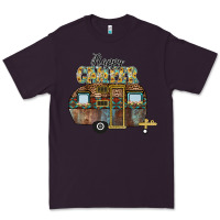 Plum Happy Camper Premium Tee - CowhideDigitalArt