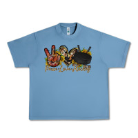 Pebble Blue peace love hockey Urban Heavy Tee - RacoonDesign