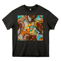 Asphalt thanksgiving turkey seamless pattern Heavy Core Tee - BundleAndBundleShop