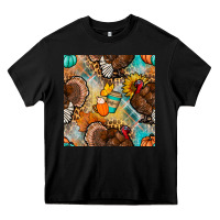 Black thanksgiving turkey seamless pattern Heavy Core Tee - BundleAndBundleShop