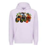 Lilac fall tractor with pumpkin Premium Hoodie - AdoDesignShop