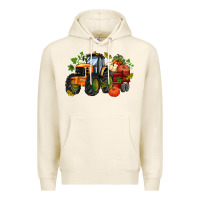 Tofu fall tractor with pumpkin Premium Hoodie - AdoDesignShop