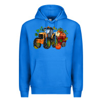 True Royal fall tractor with pumpkin Premium Hoodie - AdoDesignShop