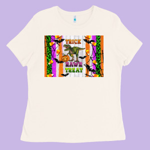 Trick Rawr Treat Kids Bottle Ladies Tee Designed By Artiststas