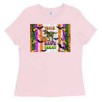 Bubblegum Pink Trick rawr treat kids bottle Ladies Tee - Artiststas