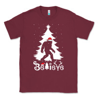 Burgundy bigfoot christmas shirt Classic Tee - DesigneFamous