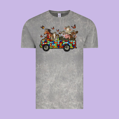 Farm Animals Autism Vintage Tee Designed By Racoondesign