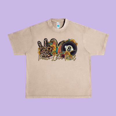 Peace Love Pool Urban Heavy Tee Designed By Racoondesign