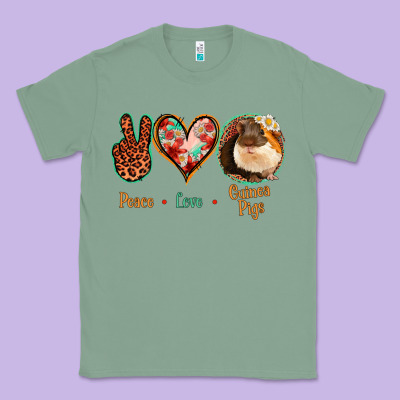 Peace Love Guinea Pigs Classic Tee Designed By Jasminsmagicworld