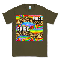 Army Green Pride lgbtq leopard with love and rainbow seamless Classic Tee - BundleAndBundleShop