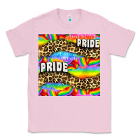 Bubblegum Pink Pride lgbtq leopard with love and rainbow seamless Classic Tee - BundleAndBundleShop