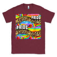 Burgundy Pride lgbtq leopard with love and rainbow seamless Classic Tee - BundleAndBundleShop