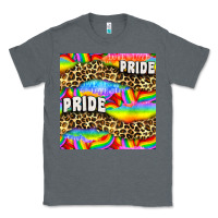 Charcoal Heather Pride lgbtq leopard with love and rainbow seamless Classic Tee - BundleAndBundleShop