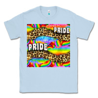 Dusty Blue Pride lgbtq leopard with love and rainbow seamless Classic Tee - BundleAndBundleShop