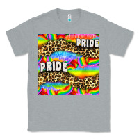Heather Grey Pride lgbtq leopard with love and rainbow seamless Classic Tee - BundleAndBundleShop