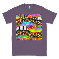 Lavender Pride lgbtq leopard with love and rainbow seamless Classic Tee - BundleAndBundleShop