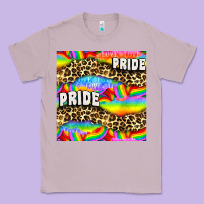 Pride Lgbtq Leopard With Love And Rainbow Seamless Classic Tee Designed By Bundleandbundleshop