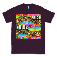 Plum Pride lgbtq leopard with love and rainbow seamless Classic Tee - BundleAndBundleShop
