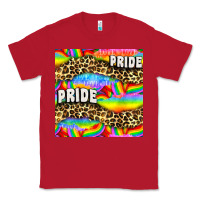 Red Pride lgbtq leopard with love and rainbow seamless Classic Tee - BundleAndBundleShop