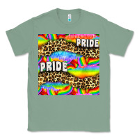 Sage Pride lgbtq leopard with love and rainbow seamless Classic Tee - BundleAndBundleShop