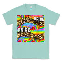 Seafoam Pride lgbtq leopard with love and rainbow seamless Classic Tee - BundleAndBundleShop