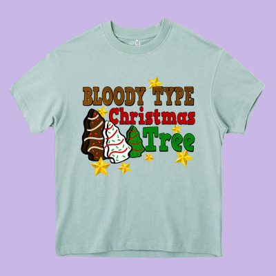 Bloody Type Christmas Tree Heavy Core Tee Designed By Fadigitalartstudio