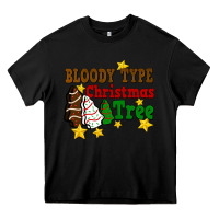 Black Bloody Type Christmas Tree Heavy Core Tee - FaDigitalArtStudio