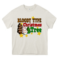 Cream Bloody Type Christmas Tree Heavy Core Tee - FaDigitalArtStudio