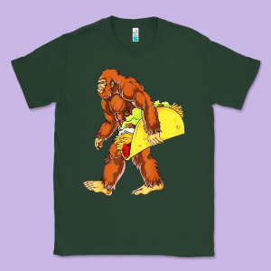 Bigfoot Carrying Taco Classic Tee Designed By Designefamous