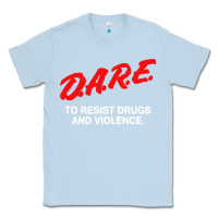 Dusty Blue d a r e anti drugs Classic Tee - DesigneFamous