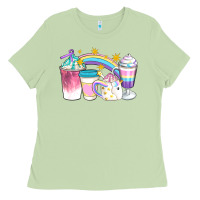 Matcha Unicorn Coffee Cups Ladies Tee - Artiststas