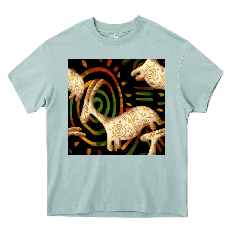 African Ethnic Animal Seamless Pattern Heavy Core Tee by BundleAndBundleShop | Teevron