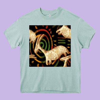African Ethnic Animal Seamless Pattern Heavy Core Tee Designed By Bundleandbundleshop