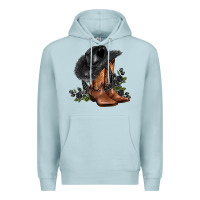 Blue Mist black cowgirl  and roses Premium Hoodie - AdoDesignShop