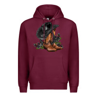 Burgundy black cowgirl  and roses Premium Hoodie - AdoDesignShop