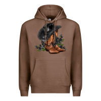 Chestnut black cowgirl  and roses Premium Hoodie - AdoDesignShop