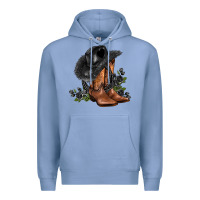 Colony Blue black cowgirl  and roses Premium Hoodie - AdoDesignShop