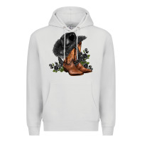 Dove Grey black cowgirl  and roses Premium Hoodie - AdoDesignShop