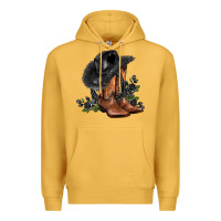 Mustard black cowgirl  and roses Premium Hoodie - AdoDesignShop