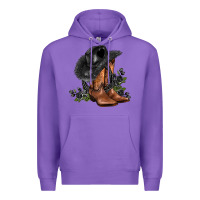 Purple black cowgirl  and roses Premium Hoodie - AdoDesignShop