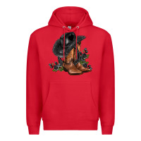 Red black cowgirl  and roses Premium Hoodie - AdoDesignShop