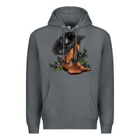 Rock black cowgirl  and roses Premium Hoodie - AdoDesignShop