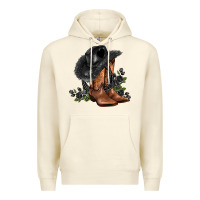 Sandshell black cowgirl  and roses Premium Hoodie - AdoDesignShop
