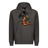 Smoke black cowgirl  and roses Premium Hoodie - AdoDesignShop