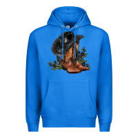 True Royal black cowgirl  and roses Premium Hoodie - AdoDesignShop