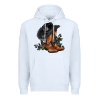 White black cowgirl  and roses Premium Hoodie - AdoDesignShop