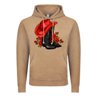 Vintage Coffee valentines day cowboy boots red  and roses Vintage Hoodie - AdoDesignShop